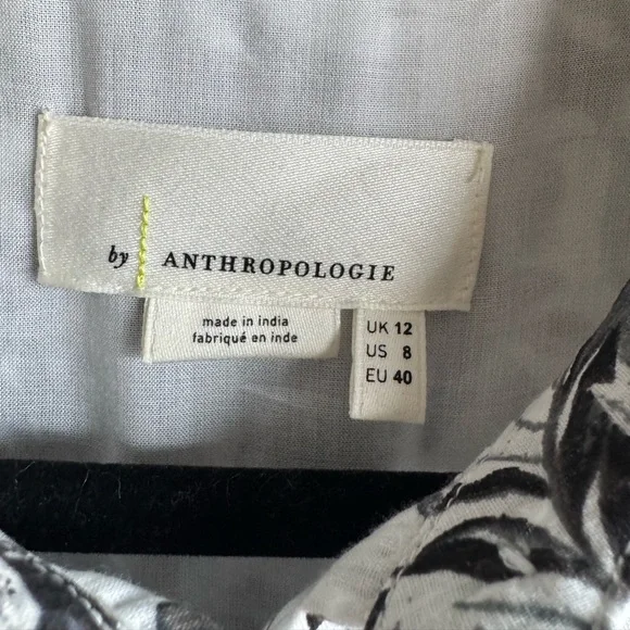 Anthropologie Lavinia Embroidered Shirtdress Mini Tunic Cotton Floral side 12 - Picture 3 of 6